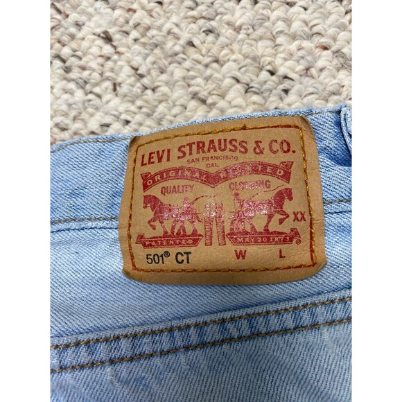 Levi's 501 Mid Rise Button Fly Distressed Slim Straight Ankle Light Wash 30 - Picture 5 of 7